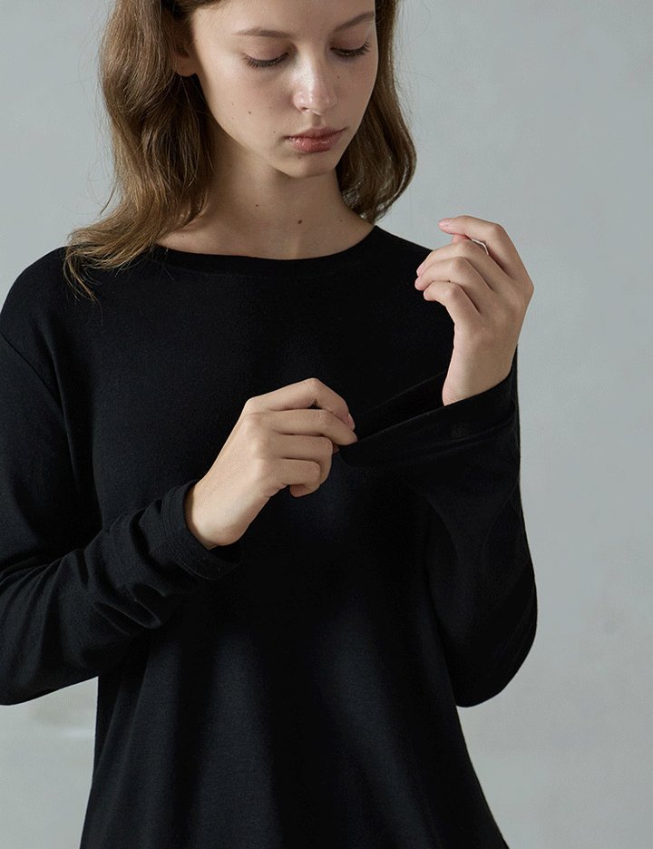 [레슈엠] 슈퍼스트레치 마시멜로우T-sh_블랙 (BLACK)