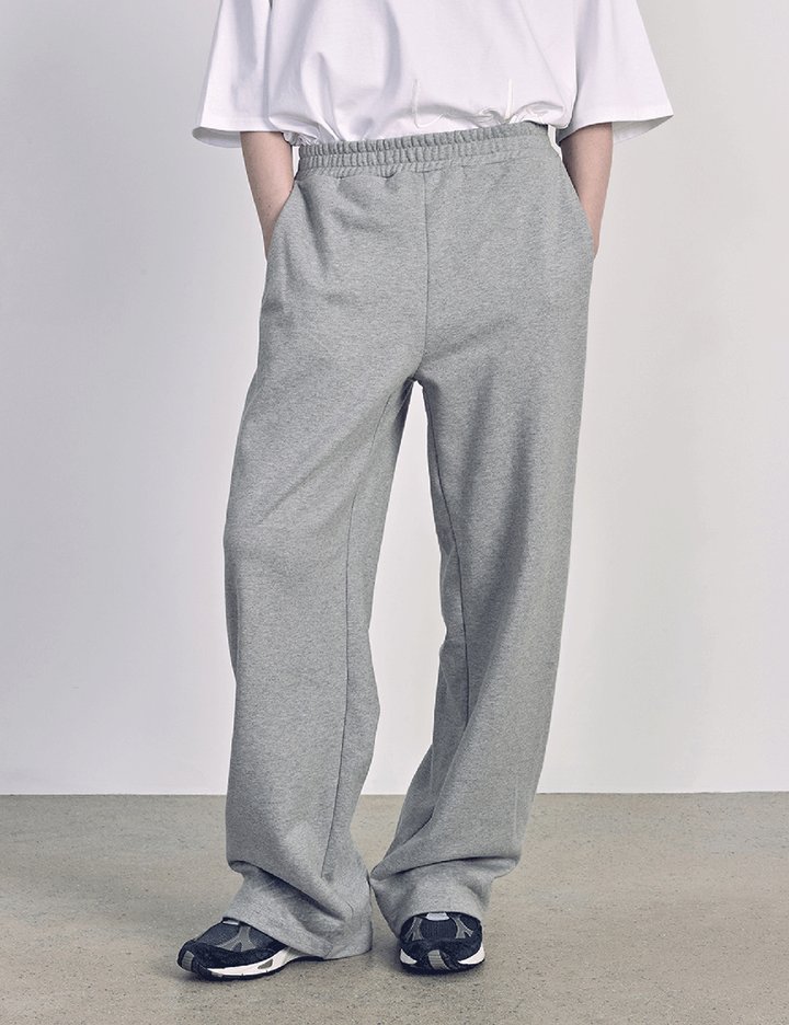 [레슈엠] 코마사 헤비 쮸리 밴딩 팬츠_멜란지그레이 (M/GRAY)