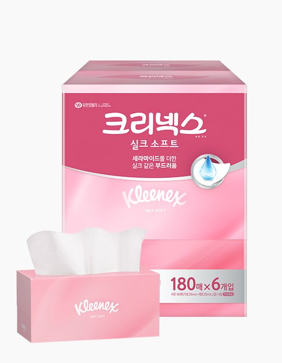 [크리넥스] 실크소프트 미용티슈 180매 (6개)