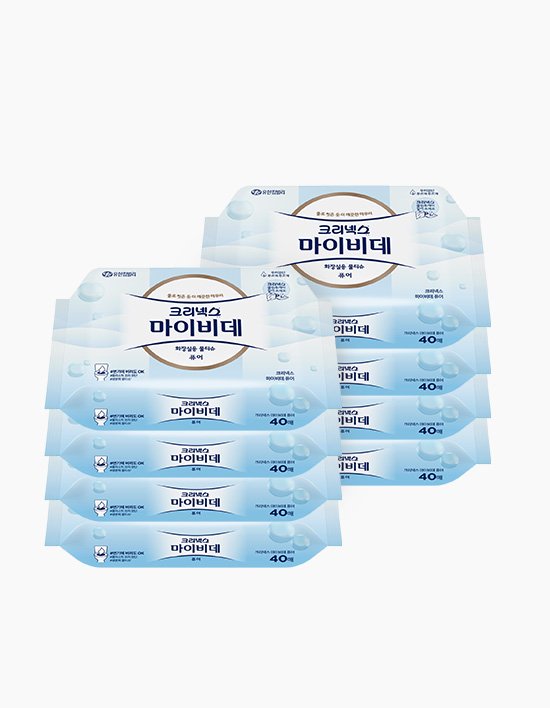 [크리넥스] 마이비데 비데티슈 퓨어 40매X8팩