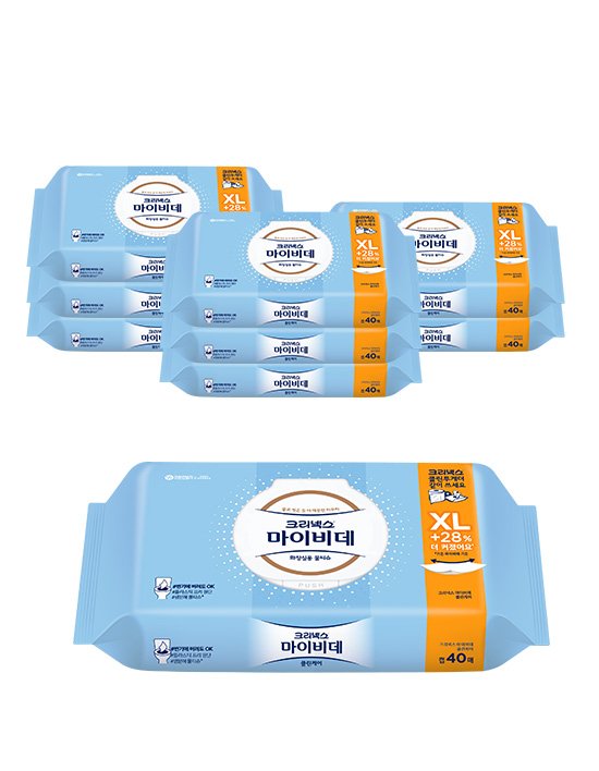 [크리넥스] 마이비데 클린케어 비데 물티슈 XL (40매 X 9입)