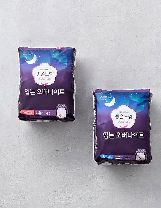 [좋은느낌] 오리지널 입는오버나이트 생리대 2종 (택1)