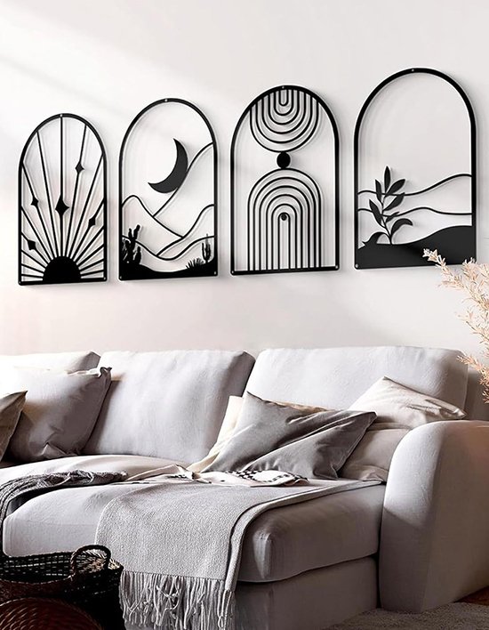 [지오샵] 아치형 블랙 철제 액자 4종 세트