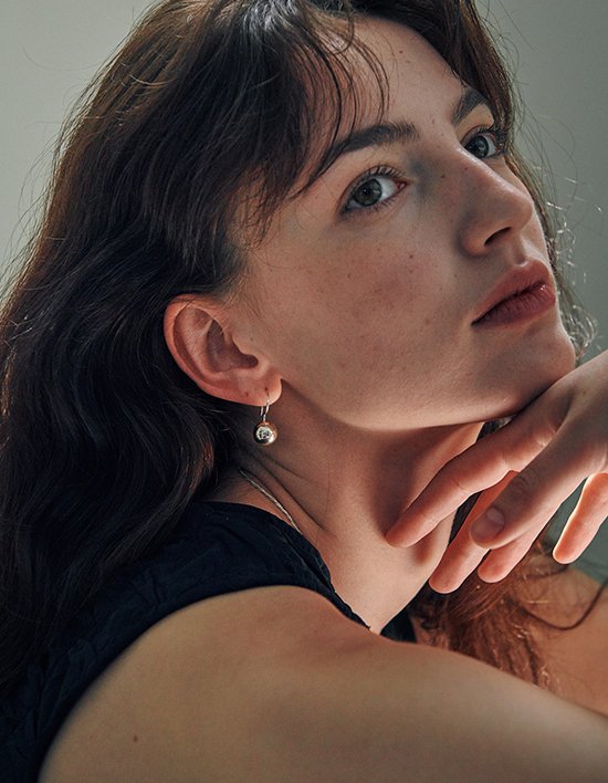 [베흐트] 오르베 볼 후크 귀걸이 (실버) (단품)