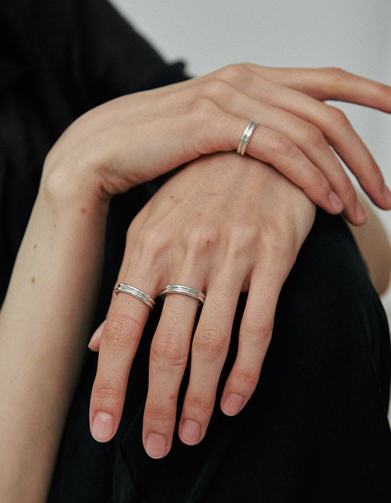 [베흐트] 리쎄 두줄 반지 (실버)