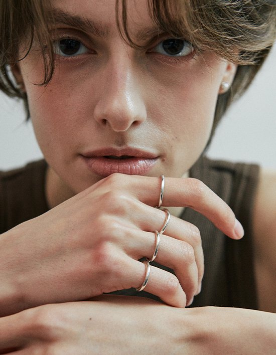 [베흐트] 필레트 레이어드 반지 (실버)