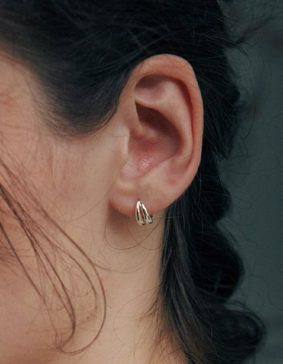 [베흐트] 리엔 원터치 귀걸이 (실버) (단품)