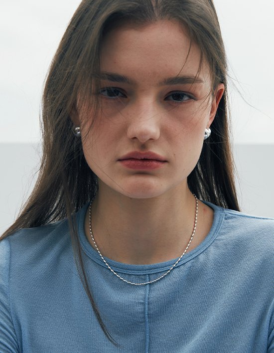 [베흐트] 그로스 리지 체인 목걸이 (실버) (단품)