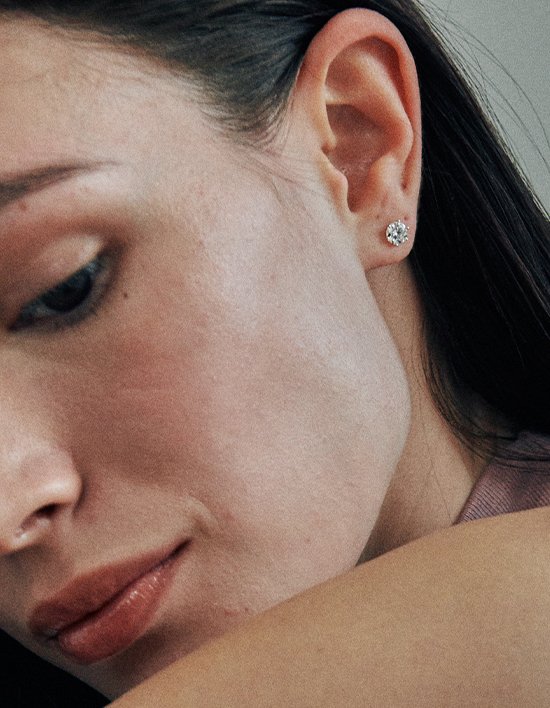 [베흐트] 루즈 모이사나이트 피어싱 (실버)(택1)