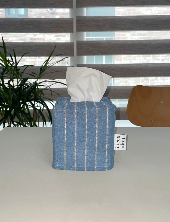 [아이디어숍] 데님 티슈 케이스 정사각형 2종 (택1)