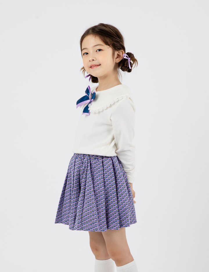 [오즈키즈] 바이올렛리본 여아 상하복 세트 라벤더