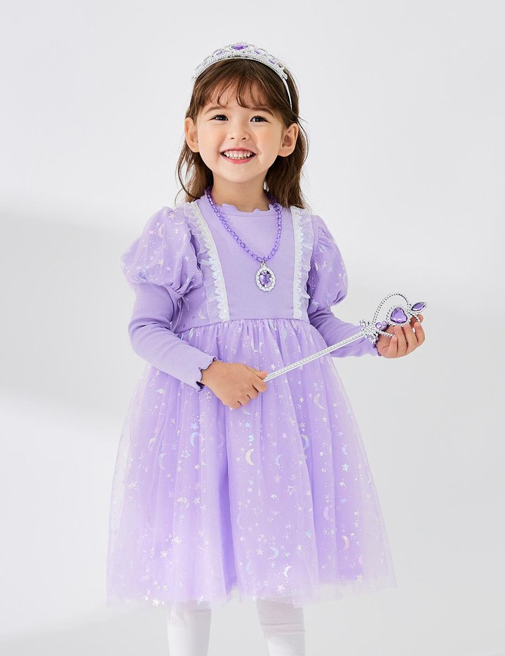 [오즈키즈] 라푼젤의궁전 여아 원피스 라벤더 (잡화 세트)