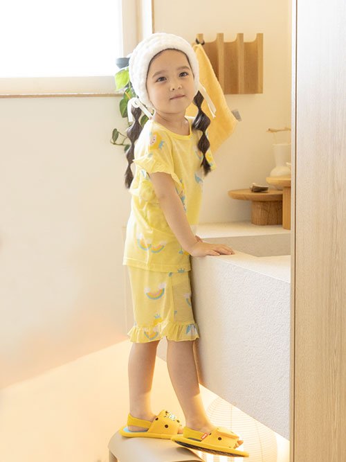 [오즈키즈] 공주님 유아 여름 실내복 잠옷 상하복 세트 옐로우