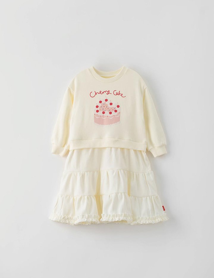 [오즈키즈] 체리베리케익 여아 원피스 아이보리