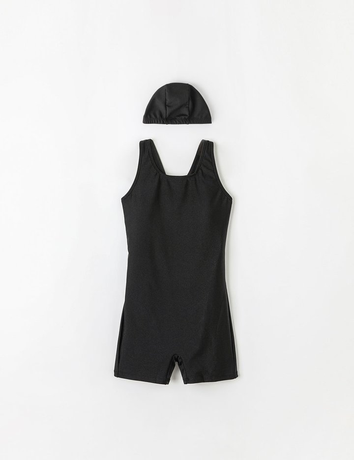 [오즈키즈] 에센셜수트 생존수영 남아 여아 수영복 (수모 세트) 블랙