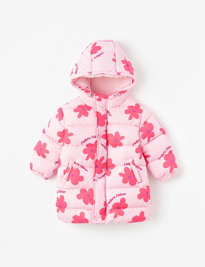 [오즈키즈] 윈터플라워 패딩 점퍼 핑크