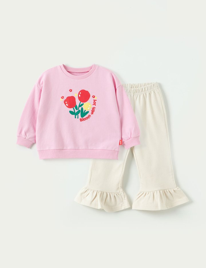 [오즈키즈] 꽃튤립 여아 상하복 세트 핑크