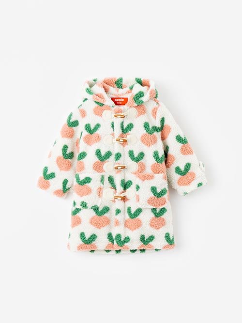 [오즈키즈] 핑크캐롯 유아 뽀글이 후드 코트 아이보리