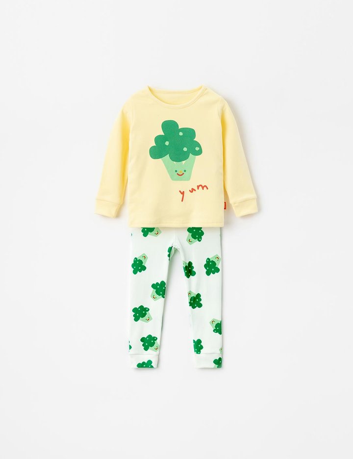 [오즈키즈] 콜리콜리 아동 실내복 상하복 세트 옐로우