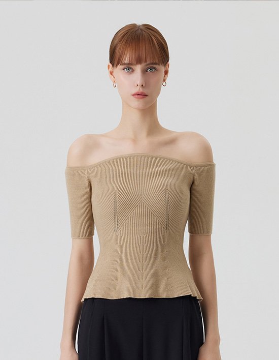[레페르] 비노슈 오프숄더 니트 탑 4종 (택1)