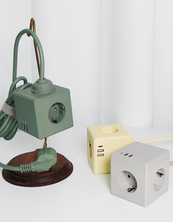 [에코너] MT03 컬러 큐브 멀티탭 멀티 어댑터 전선형 3m