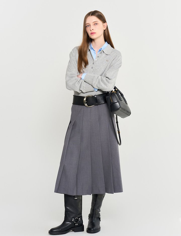 [제너럴아이디어] 뉴클래식 플리츠 롱스커트 3COL / WBD3L13502