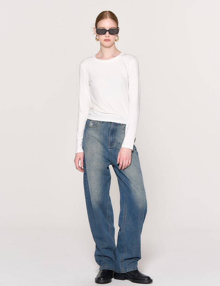 [제너럴아이디어] 와이드 워싱 데님 팬츠 2COL / WBD3L11501