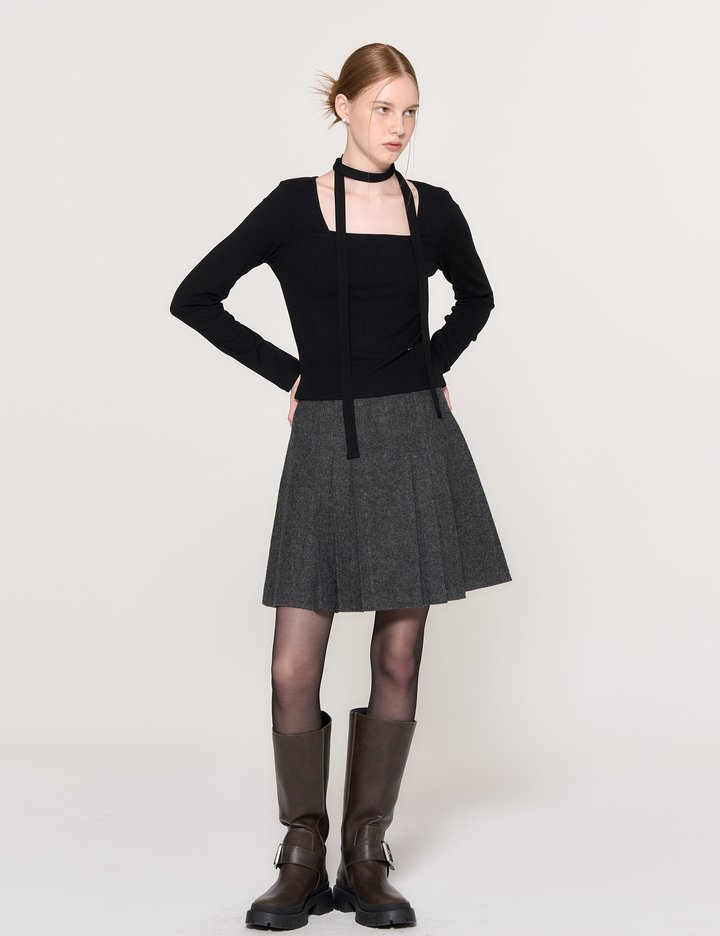 [제너럴아이디어] 뉴클래식 울 플리츠 미니스커트 2COL / WBD3L13507