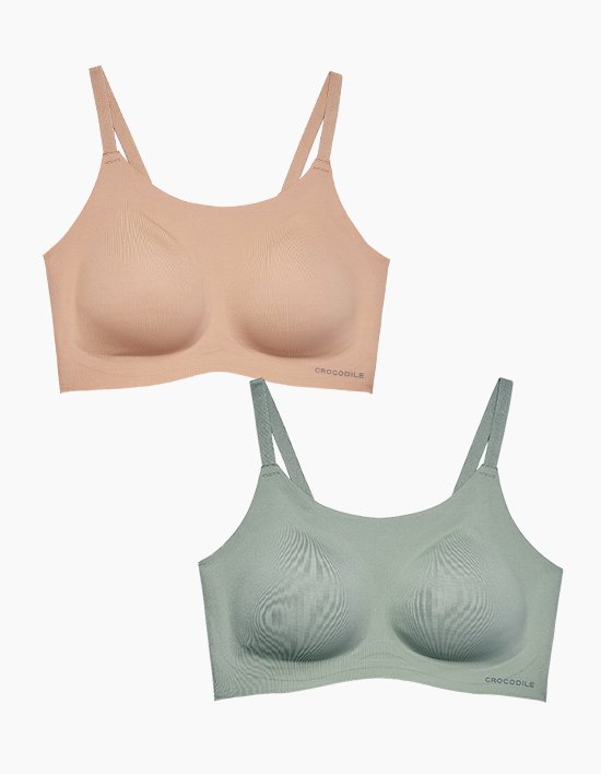 [크로커다일 감탄브라] 소프트 모달 패드일체형 스트랩 브라 2종