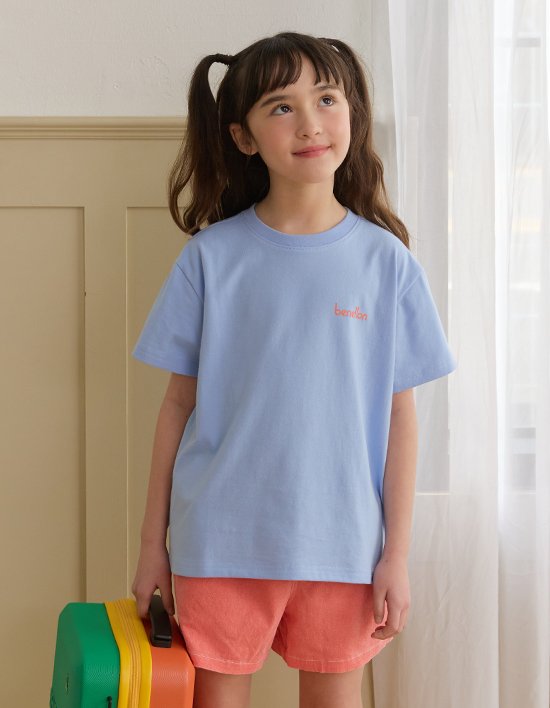 [베네통키즈] 공용 반팔티셔츠 블루