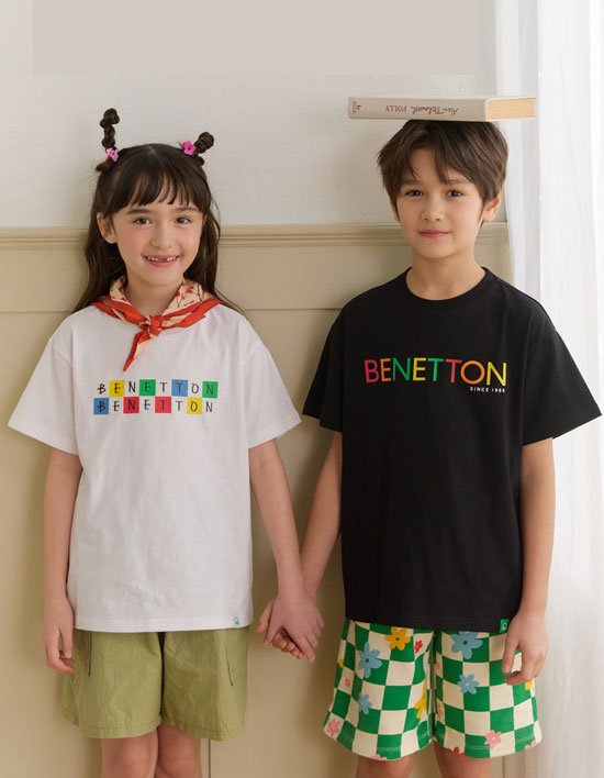 [베네통키즈] 공용 반팔티셔츠 택 1