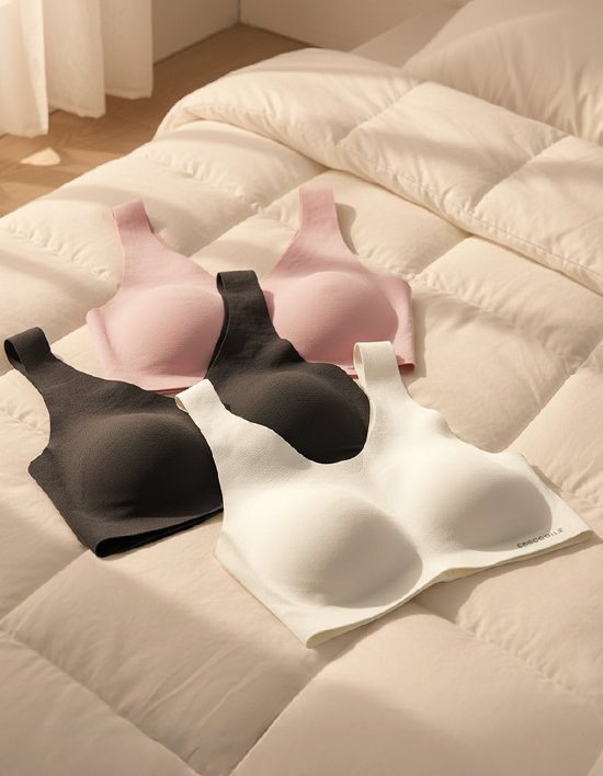 [크로커다일 감탄브라] 인견쉘론 패드일체형 브라 3종