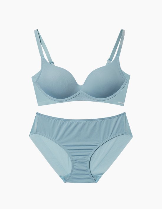 [원더브라] 일체형 볼륨 몰드 노와이어 브라팬티 세트