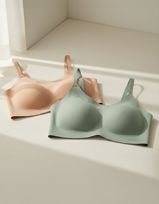 [크로커다일 감탄브라] 소프트 모달 패드일체형 스트랩 브라 2종 (팬티 증정)