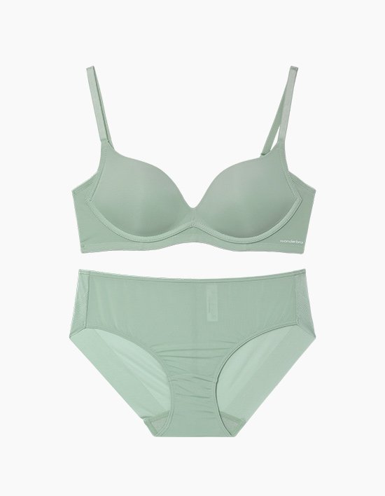 [원더브라] 일체형 볼륨 백리스 노와이어 브라팬티 세트