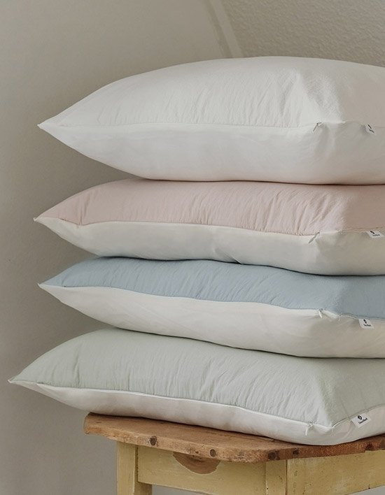 [다운뱅크][순면X모달] 브리즈 리버시블 워싱 베개커버 4종 (택1)