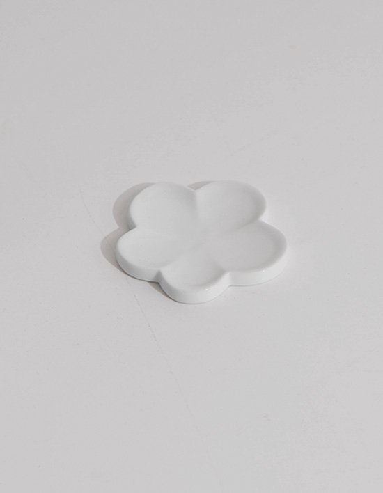 [세라믹몽] 백자 5잎 수저받침 2 SIZE 유광/무광