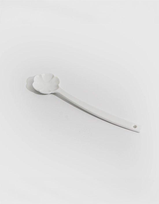 [세라믹몽] 백자 여섯잎 스푼&머들러 유광/무광