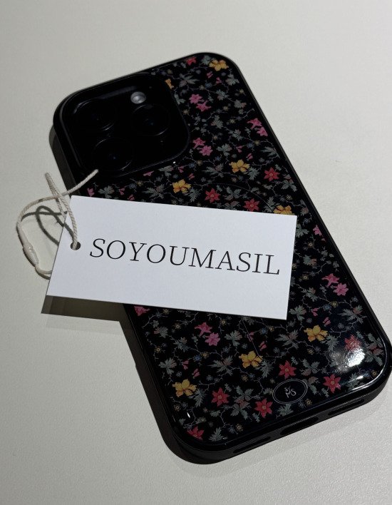 [소유마실] (+맥세이프) bloom color black 에폭시범퍼케이스
