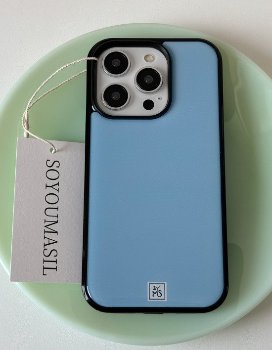[소유마실] Simple airy blue 에폭시범퍼케이스