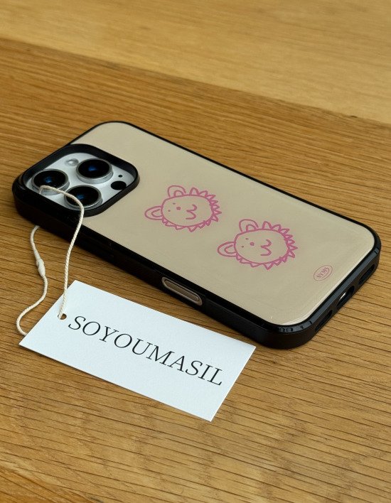 [소유마실] 사자몽몽 에폭시범퍼케이스 beige