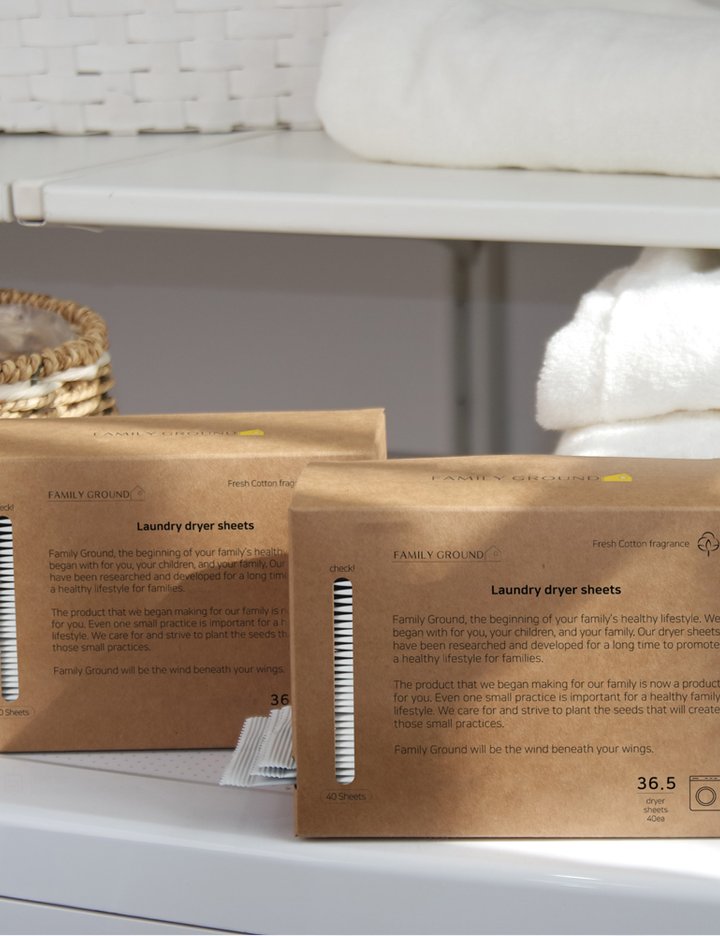 [패밀리그라운드]건조기시트 퍼퓸 섬유유연제 스타일러겸용 40매입 2종 (택1)