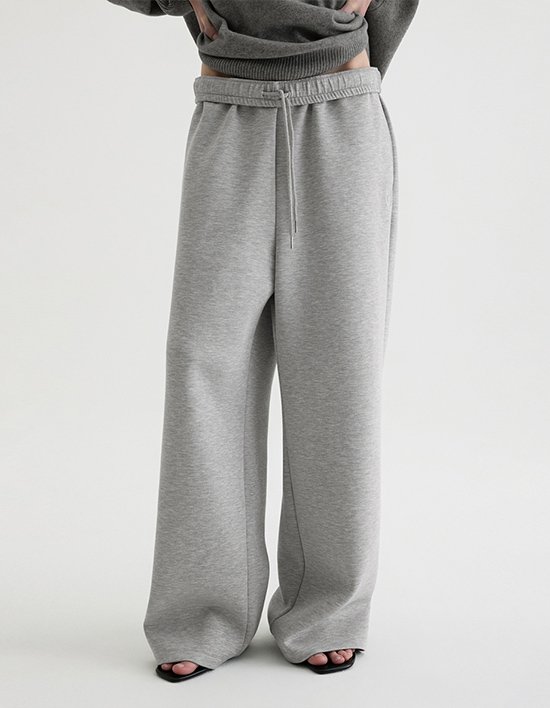 [ONE] 쿠션 로우 밴딩 팬츠_그레이