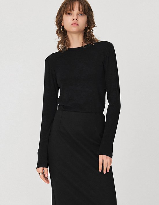 [ONE] 슬랍 베이직 티_블랙