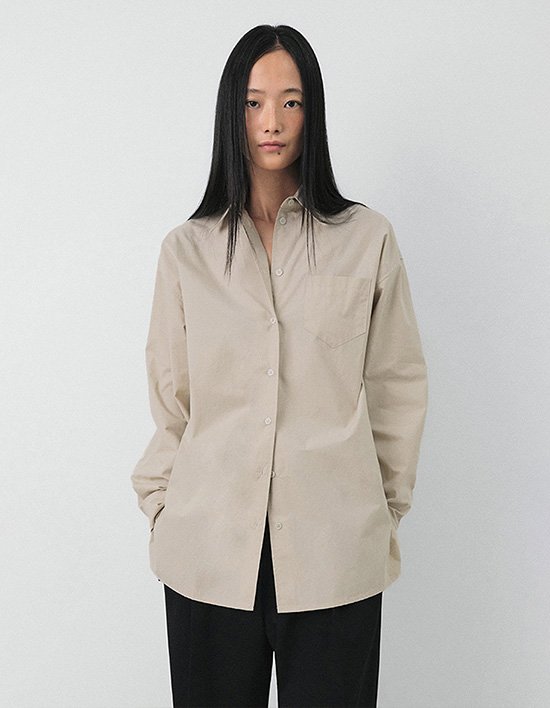 [ONE] 스트레이트 셔츠_카키베이지