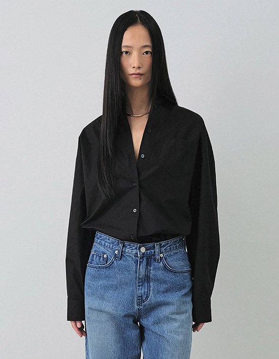 [ONE] 스트레이트 셔츠_블랙