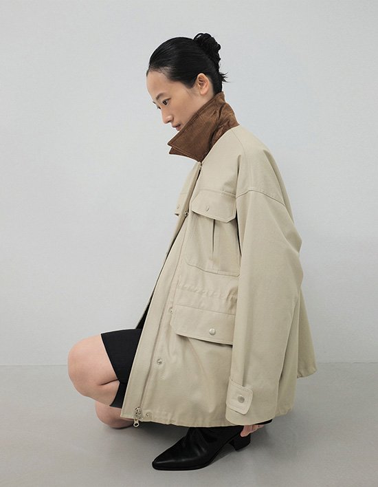 [ONE] 바니시 퀼팅 자켓