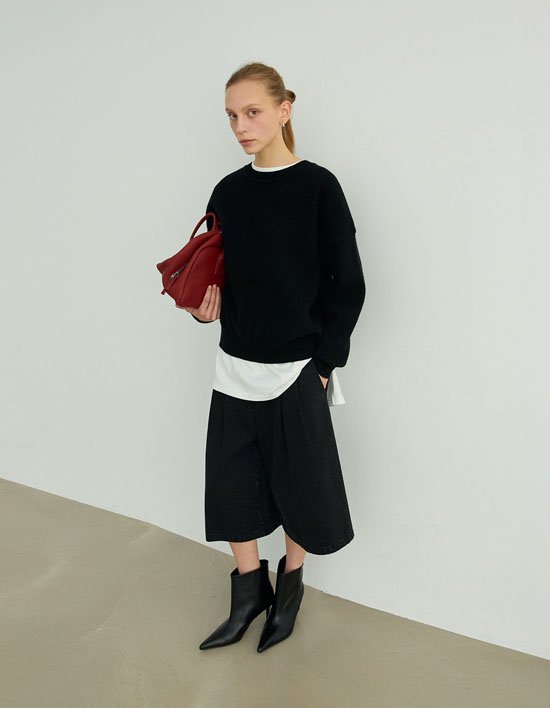 [ONE] 캐시미어 니트 스웨터_블랙