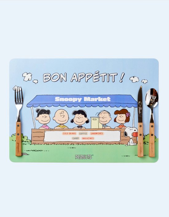 [보프렌즈] 스누피 커트러리 3종세트+테이블 방수 식탁 매트 2종 (택1)