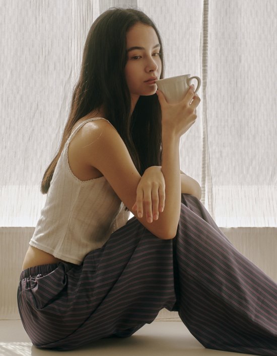 [호무로] 모먼트 스트라이프 홈웨어 파자마 바지 4color